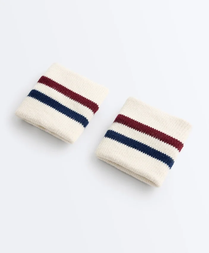 Striped Cotton Blend Sport Wristbands Striped Cotton Blend Sport Wristbands