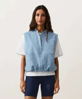 Striped Cotton Blend Vest