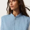 Striped Cotton Blend Vest