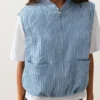 Striped Cotton Blend Vest