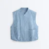 Striped Cotton Blend Vest