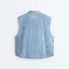 Striped Cotton Blend Vest