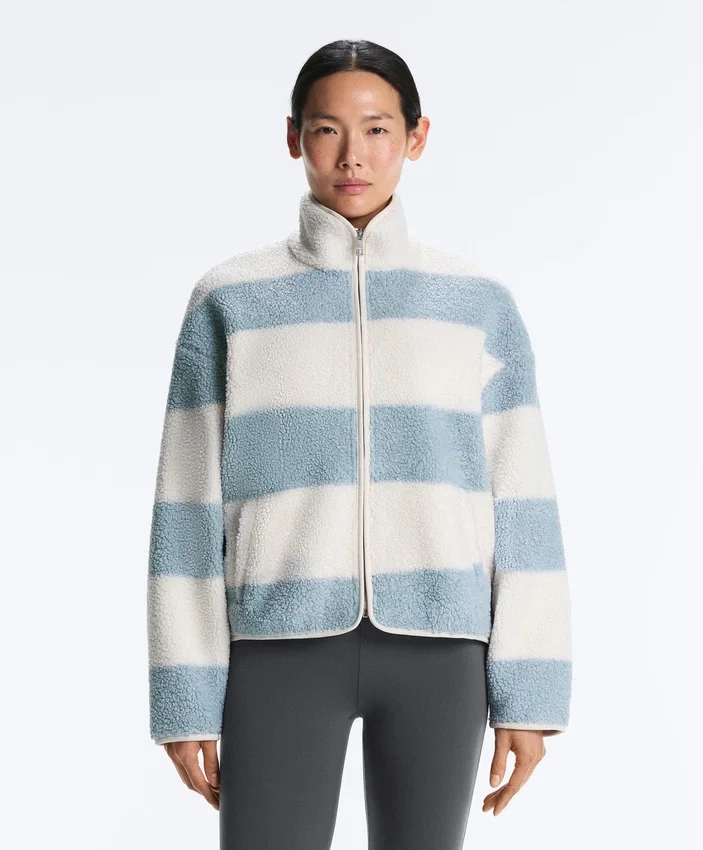 Striped Faux-Shearling Bomber Jacket Striped Faux-Shearling Bomber Jacket