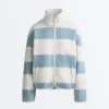 Striped Faux-Shearling Bomber Jacket Striped Faux-Shearling Bomber Jacket