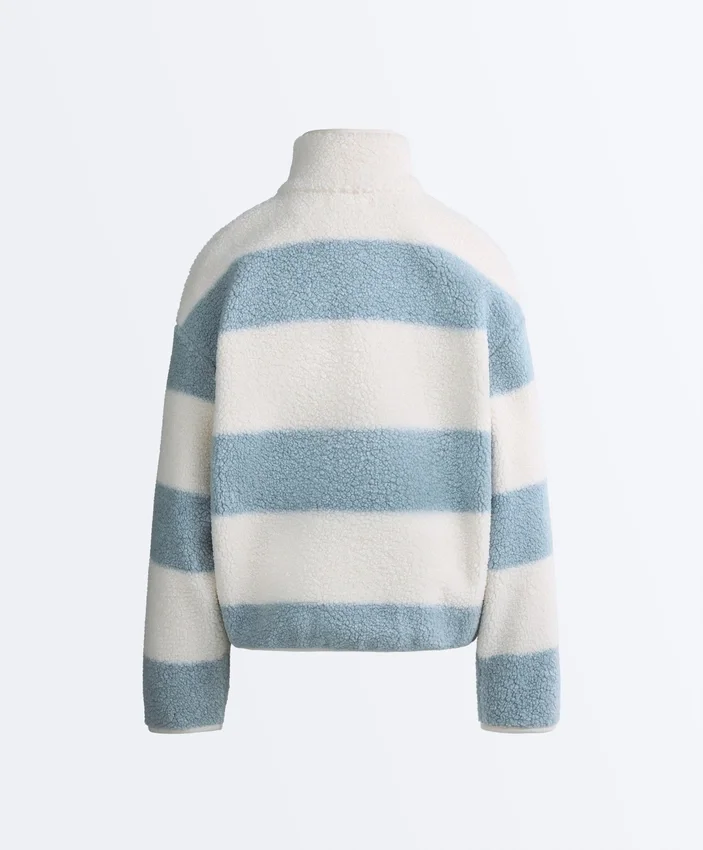 Striped Faux-Shearling Bomber Jacket Striped Faux-Shearling Bomber Jacket