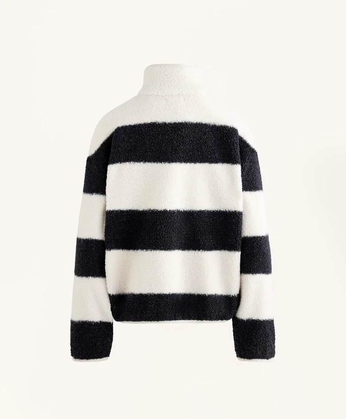 Striped Faux-Shearling Bomber Jacket Striped Faux-Shearling Bomber Jacket