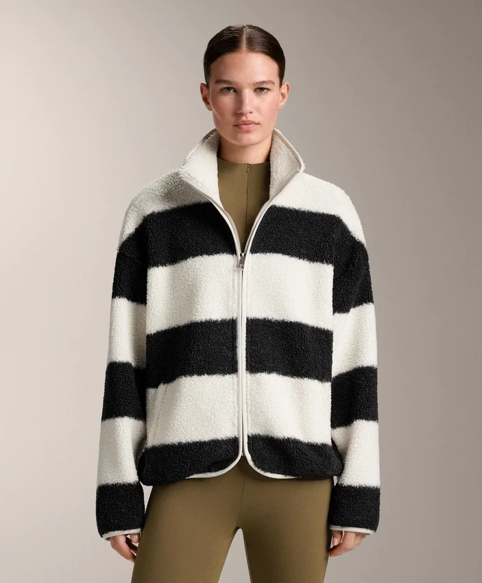 Striped Faux-Shearling Bomber Jacket Striped Faux-Shearling Bomber Jacket