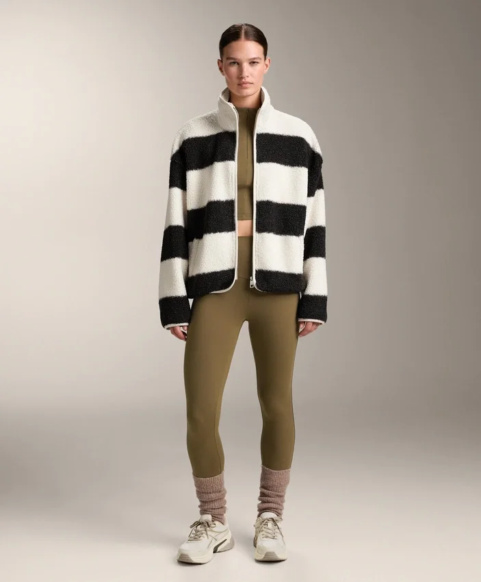Striped Faux-Shearling Bomber Jacket Striped Faux-Shearling Bomber Jacket