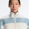 Striped Faux-Shearling Bomber Jacket Striped Faux-Shearling Bomber Jacket