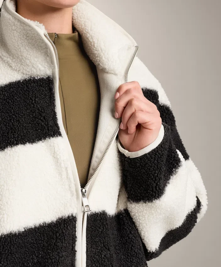 Striped Faux-Shearling Bomber Jacket Striped Faux-Shearling Bomber Jacket