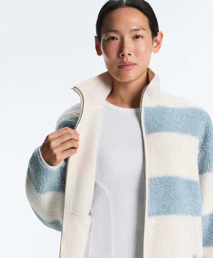 Striped Faux-Shearling Bomber Jacket Striped Faux-Shearling Bomber Jacket