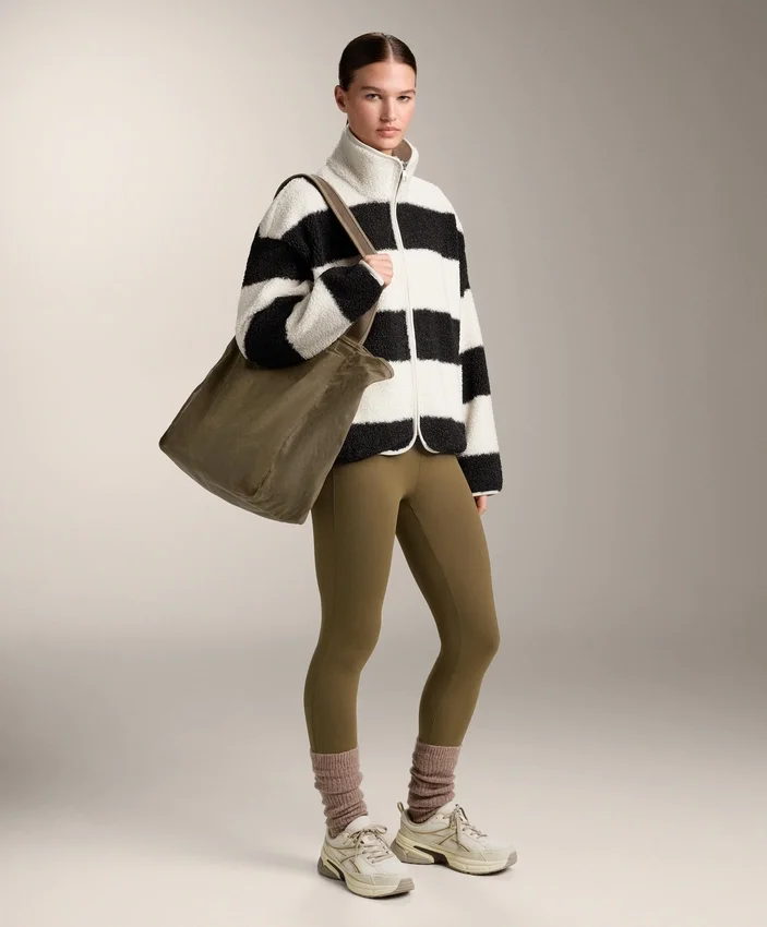 Striped Faux-Shearling Bomber Jacket Striped Faux-Shearling Bomber Jacket