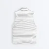 Striped Half-Zip Sleeveless T-Shirt Striped Half-Zip Sleeveless T-Shirt