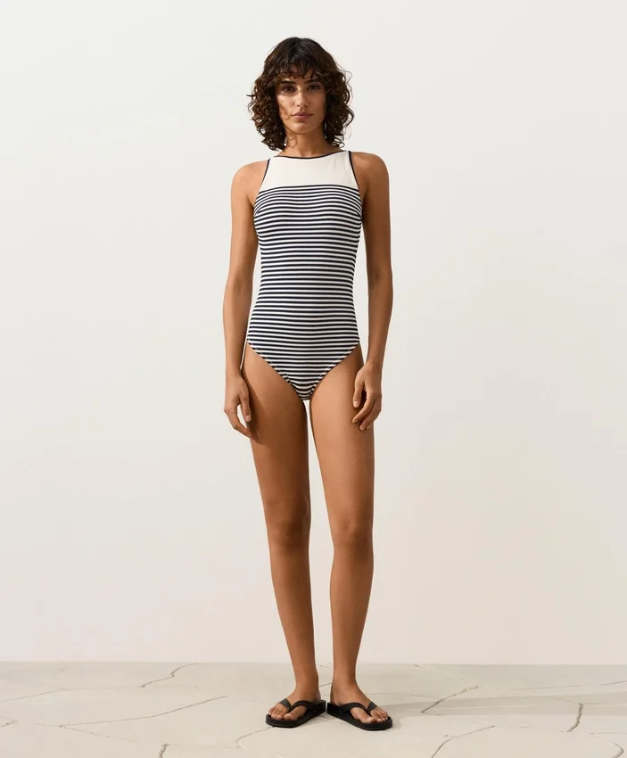 Striped Halter Swimsuit Striped Halter Swimsuit