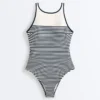Striped Halter Swimsuit Striped Halter Swimsuit
