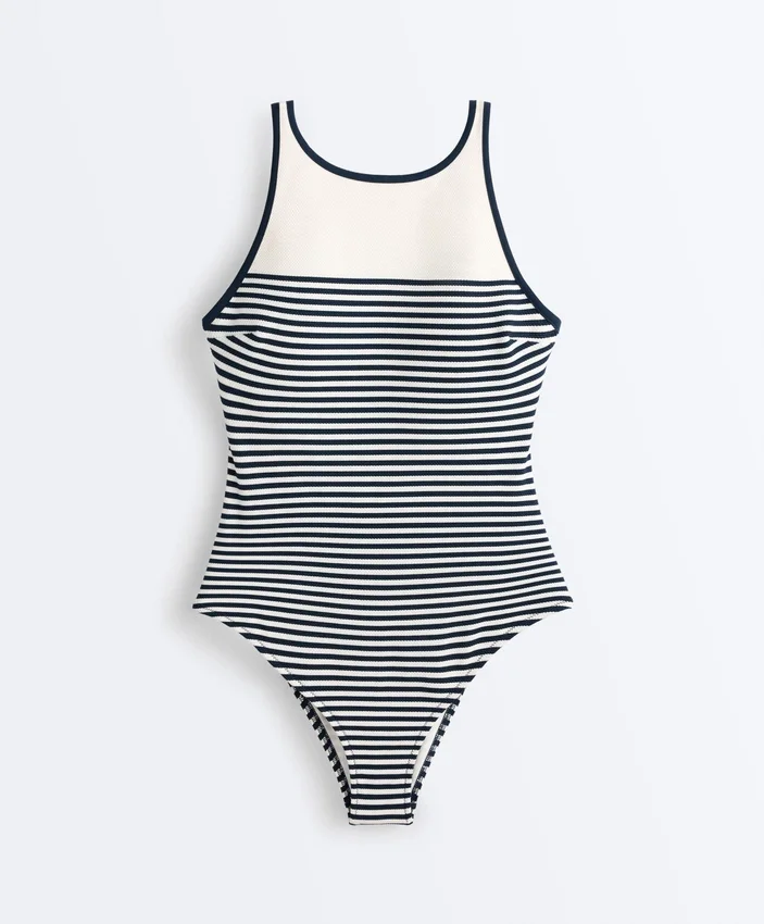Striped Halter Swimsuit Striped Halter Swimsuit
