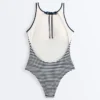 Striped Halter Swimsuit Striped Halter Swimsuit