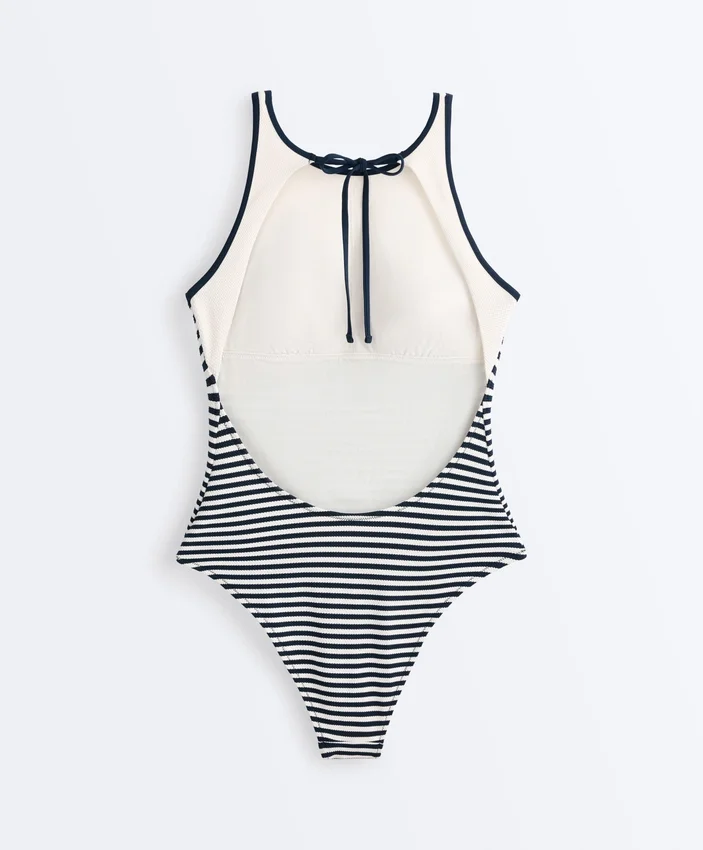 Striped Halter Swimsuit Striped Halter Swimsuit
