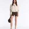 Striped Jacket with Puffed Hem Striped Jacket with Puffed Hem