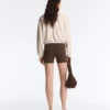 Striped Jacket with Puffed Hem Striped Jacket with Puffed Hem