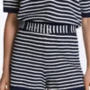 Striped Knit Shorts with 100% Cotton Belt Striped Knit Shorts with 100% Cotton Belt