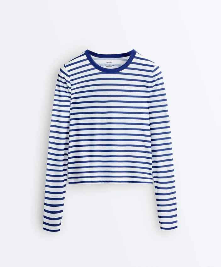 Striped Long-Sleeved Technical T-Shirt Striped Long-Sleeved Technical T-Shirt