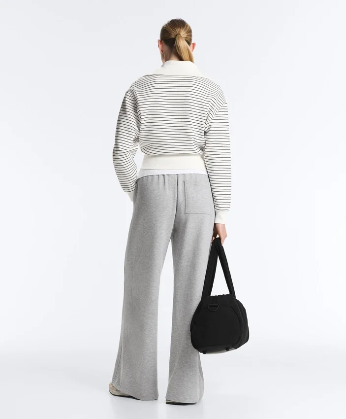 Striped Rib Neck Jacket with Cotton Striped Rib Neck Jacket with Cotton