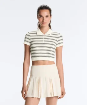 Striped Seamless Short-Sleeved Polo Shirt Striped Seamless Short-Sleeved Polo Shirt