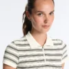 Striped Seamless Short-Sleeved Polo Shirt