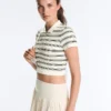 Striped Seamless Short-Sleeved Polo Shirt