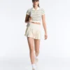 Striped Seamless Short-Sleeved Polo Shirt
