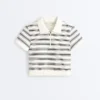 Striped Seamless Short-Sleeved Polo Shirt