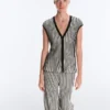 Striped Sleeveless V-Neck Knit Jumper Striped Sleeveless V-Neck Knit Jumper