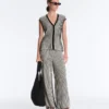 Striped Sleeveless V-Neck Knit Jumper Striped Sleeveless V-Neck Knit Jumper