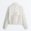 Striped Stretch Overlay Jacket