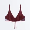 Striped Textured Halter Bikini Top Striped Textured Halter Bikini Top
