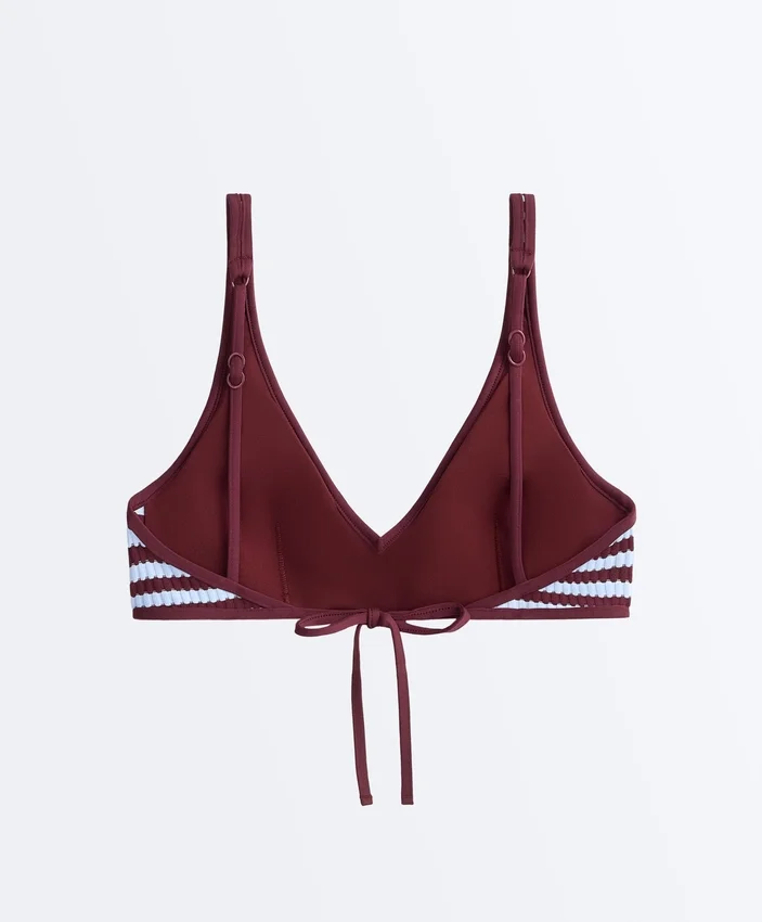 Striped Textured Halter Bikini Top Striped Textured Halter Bikini Top
