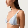 Striped Textured Triangle Halter Bikini Top Striped Textured Triangle Halter Bikini Top