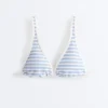 Striped Textured Triangle Halter Bikini Top Striped Textured Triangle Halter Bikini Top