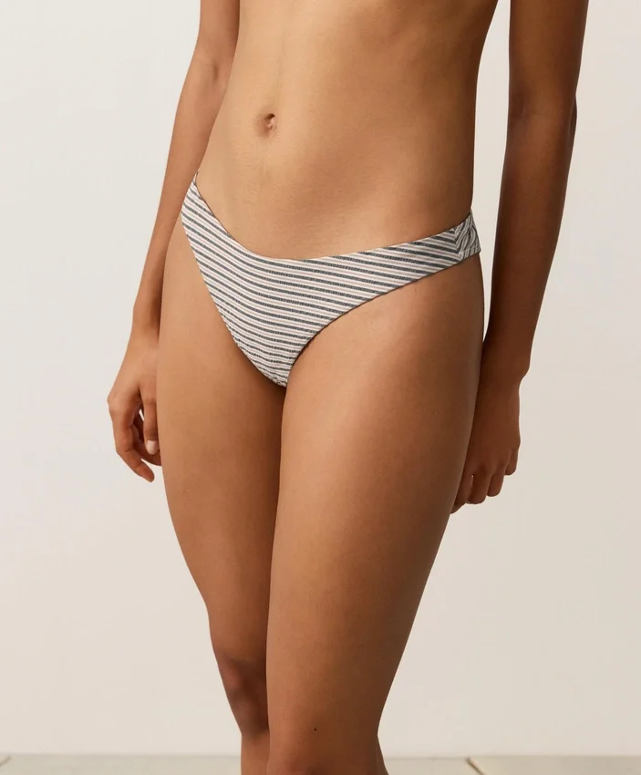 Striped U-Cut Medium-Coverage Bikini Briefs Striped U-Cut Medium-Coverage Bikini Briefs