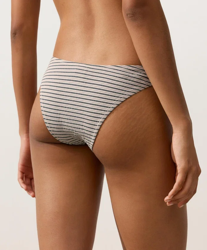 Striped U-Cut Medium-Coverage Bikini Briefs Striped U-Cut Medium-Coverage Bikini Briefs