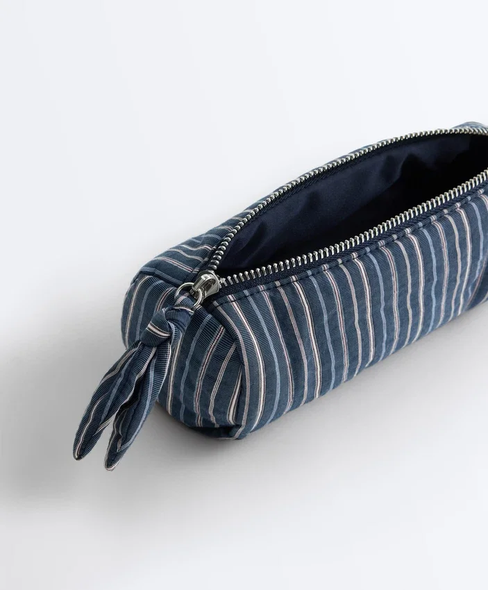 Striped Wash Bag with Knot Striped Wash Bag with Knot