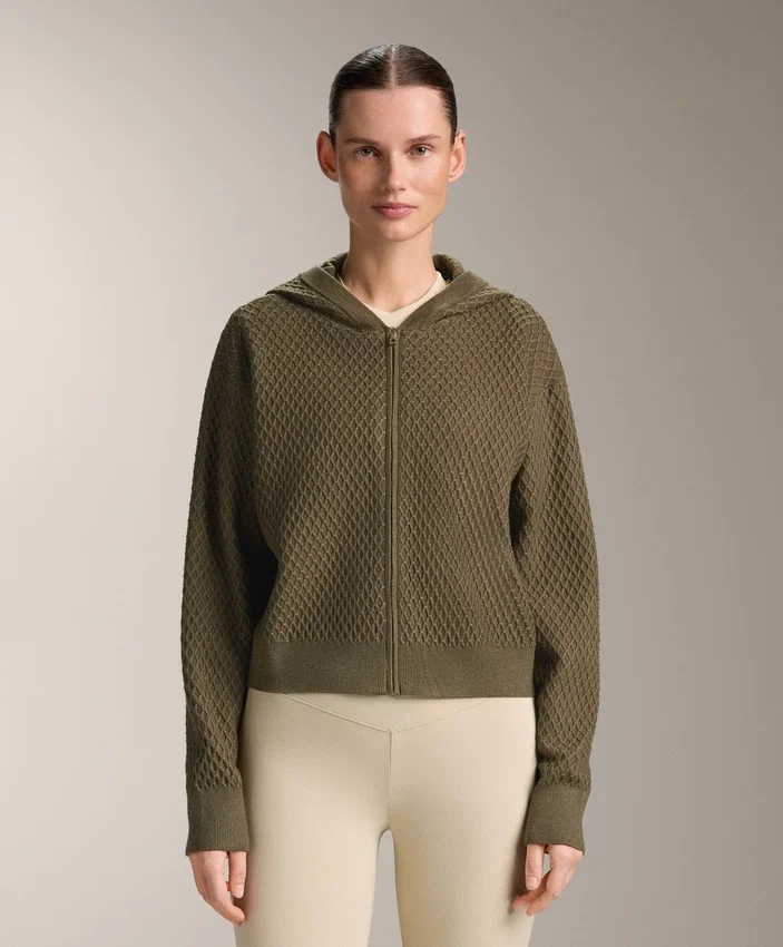 Structured Knit Hooded Jacket Structured Knit Hooded Jacket