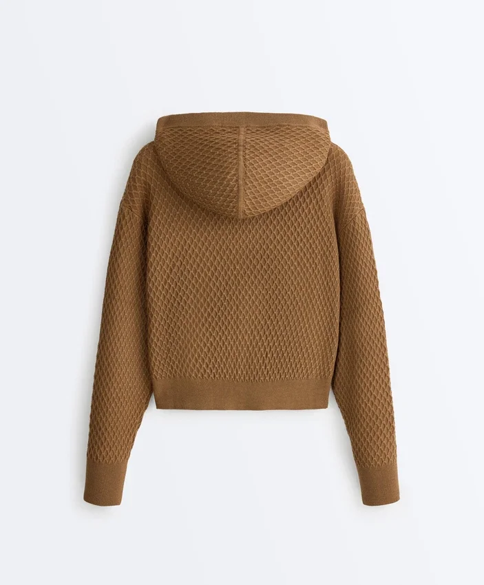 Structured Knit Hooded Jacket Structured Knit Hooded Jacket