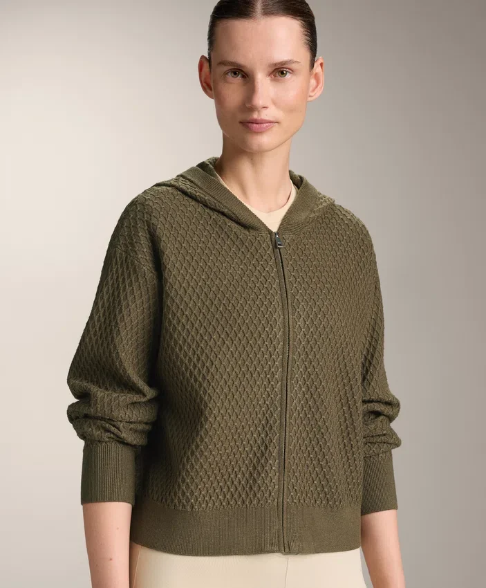 Structured Knit Hooded Jacket Structured Knit Hooded Jacket