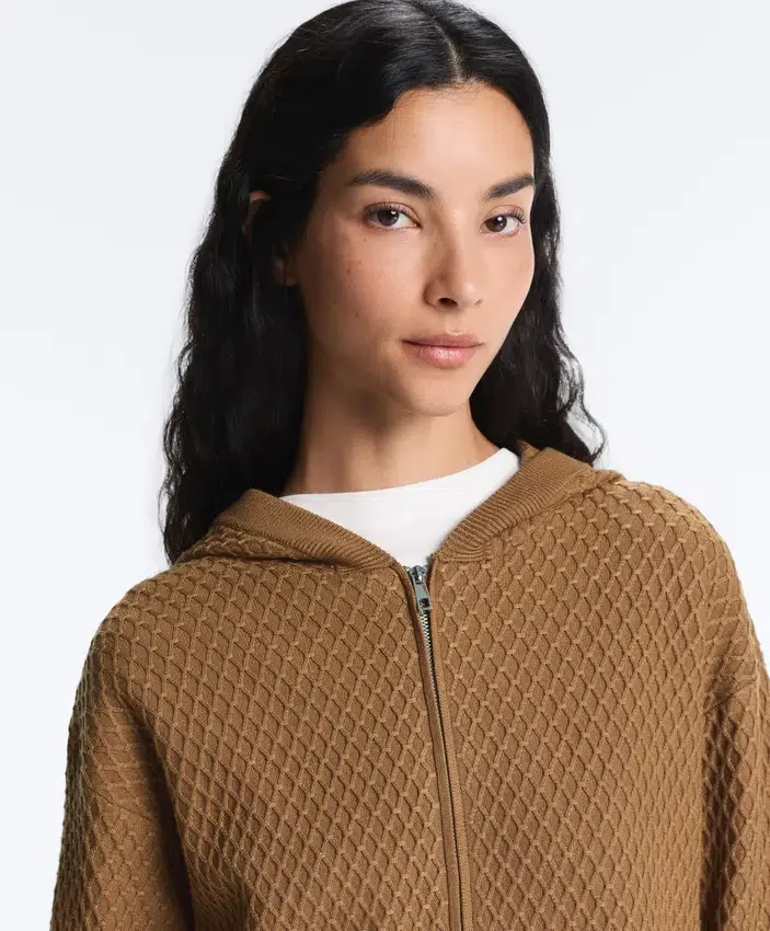 Structured Knit Hooded Jacket Structured Knit Hooded Jacket