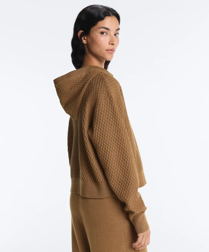Structured Knit Hooded Jacket Structured Knit Hooded Jacket