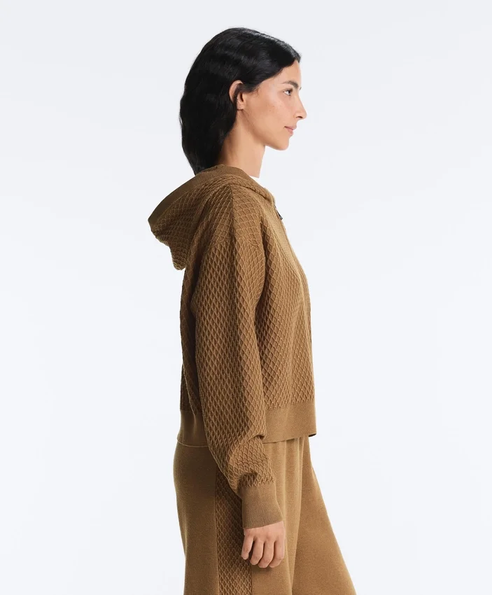 Structured Knit Hooded Jacket Structured Knit Hooded Jacket