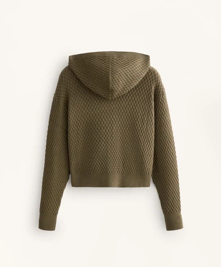 Structured Knit Hooded Jacket Structured Knit Hooded Jacket