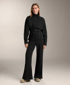 Super High-Rise Flare Trousers with Brushed Modal